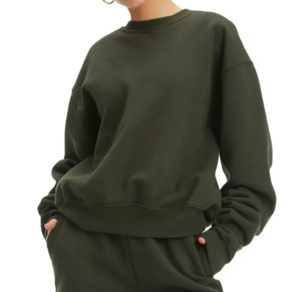 Good American Boyfriend Pullover Sweatshirt Brown 1/Small - Picture 6 of 6